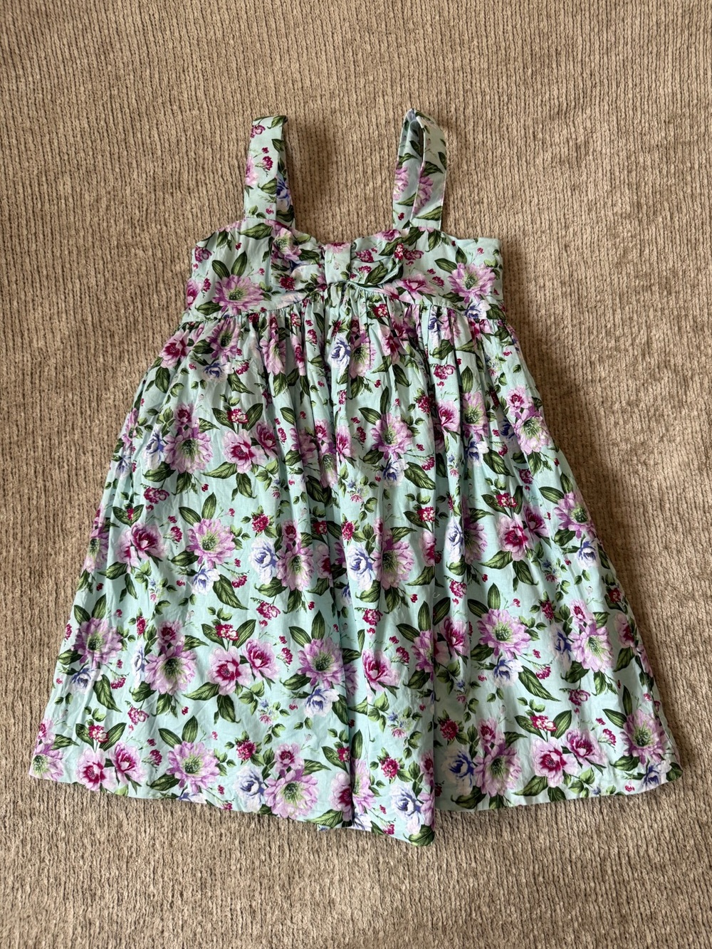 Janie And Jack Floral Bow Sundress Mint Green Cotton Dress Size 8 NWT